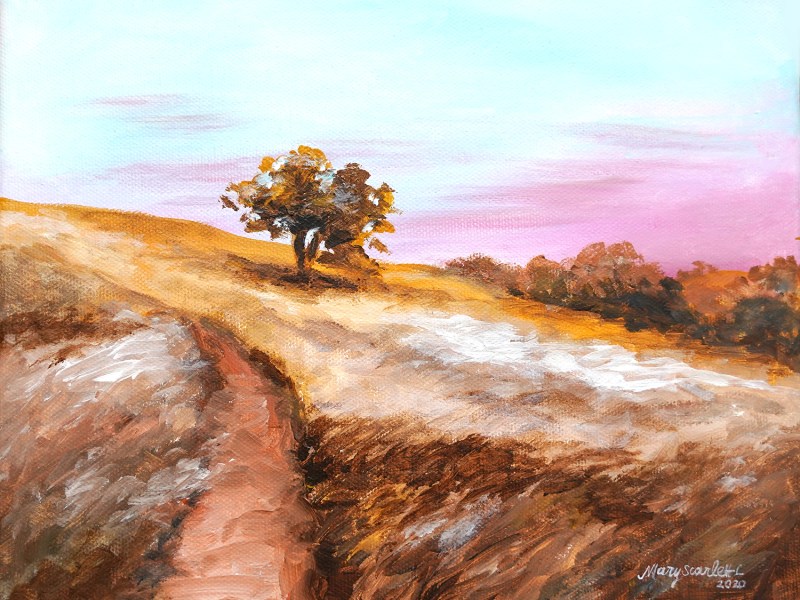 autumn field landscape painting