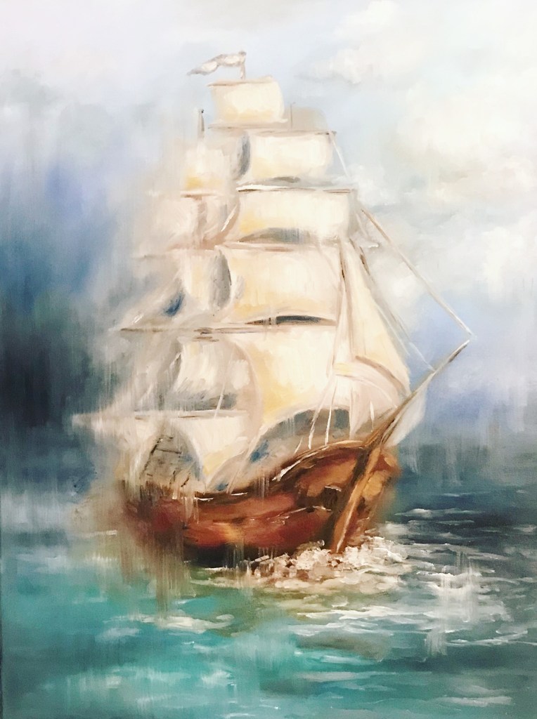 ship ocean oil painting