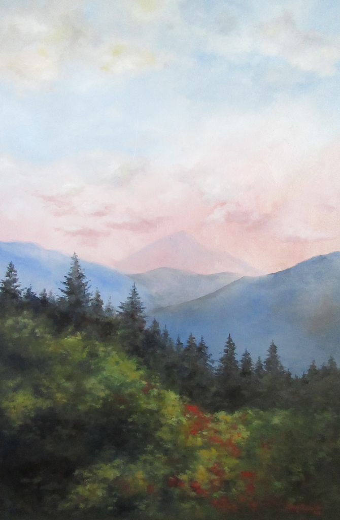 pine mountain landscape oil painting