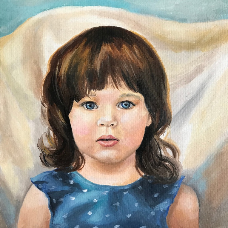 girl child portrait painting