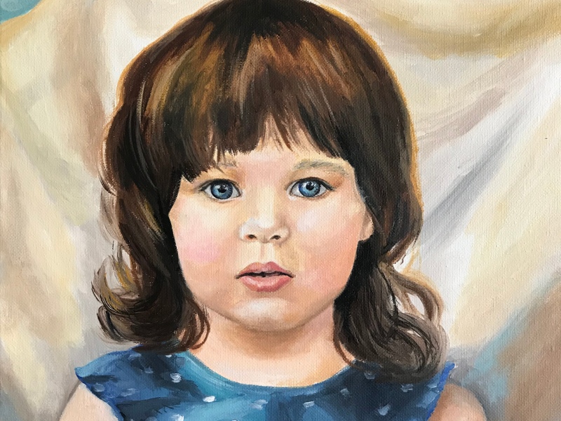 girl child portrait painting