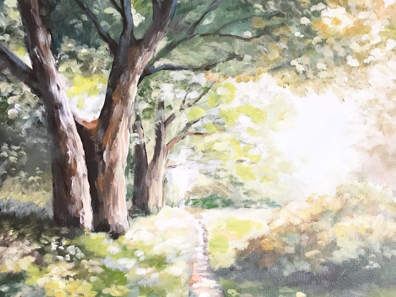woodland pathway landscape painting
