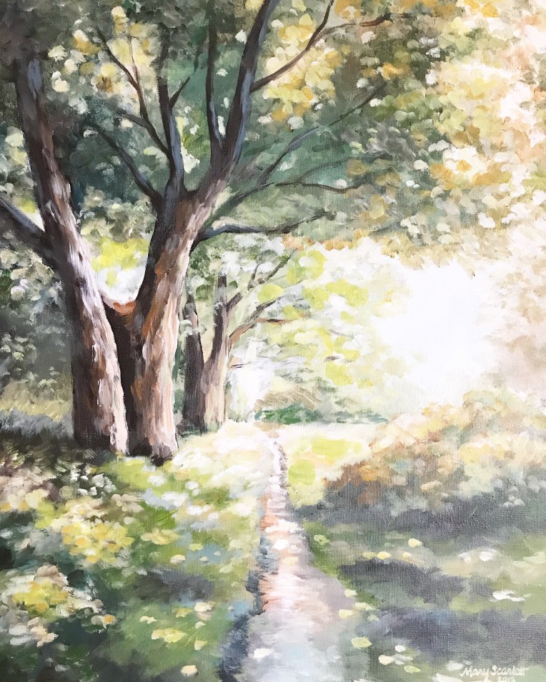 woodland pathway landscape painting